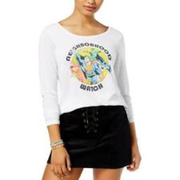 Justice League White “Neighborhood Watch” T-shirt - Picture 1 of 7